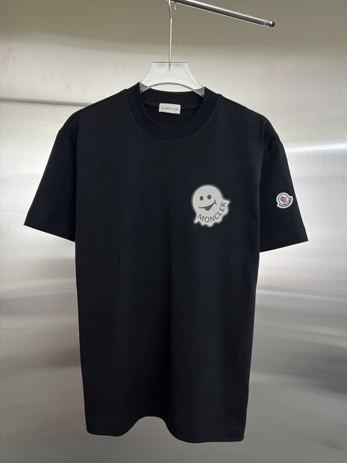 Moncler Men's Cotton Jersey T-Shirt with Smiley Graphic - Short Sleeve 1 Moncler Men's Cotton Jersey T-Shirt with Smiley Graphic - Short Sleeve