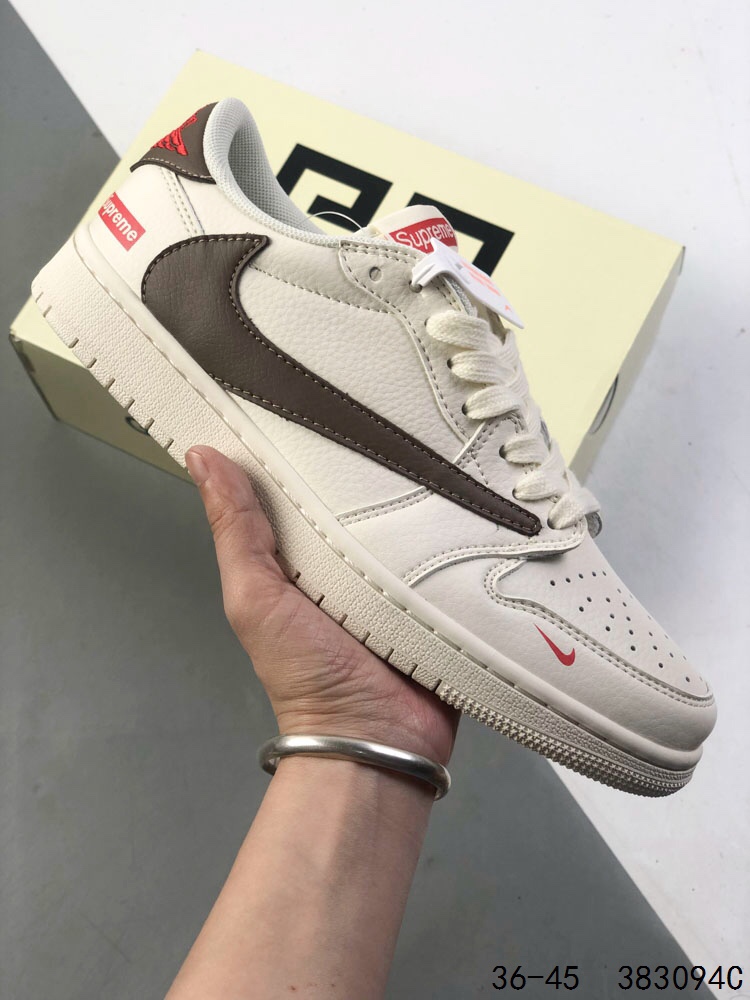 Burberry Air Jordan 1 Low Retro Casual Basketball Shoes - Cream/Grey 6 i1746022582 2050 4