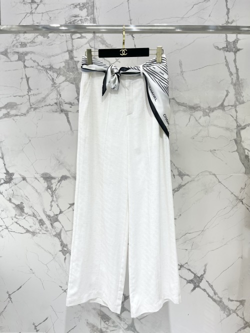 Chanel High-Waisted Linen Wide-Leg Pants, Slimming and Comfortable 1 Chanel High-Waisted Linen Wide-Leg Pants, Slimming and Comfortable