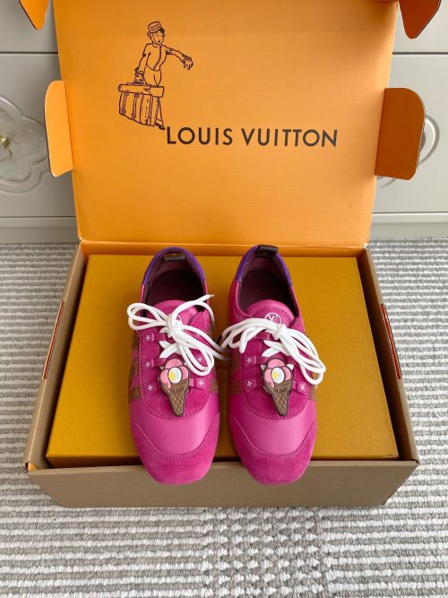 Louis Vuitton Sneakerina Ballet Women's Flat Pink Leather Shoes 1 Louis Vuitton Sneakerina Ballet Women's Flat Pink Leather Shoes