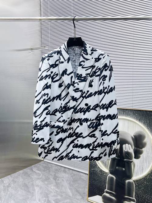 Balmain 2025SS White & Black Signature Print Blazer - High-End Quality 1 Balmain 2025SS White & Black Signature Print Blazer - High-End Quality