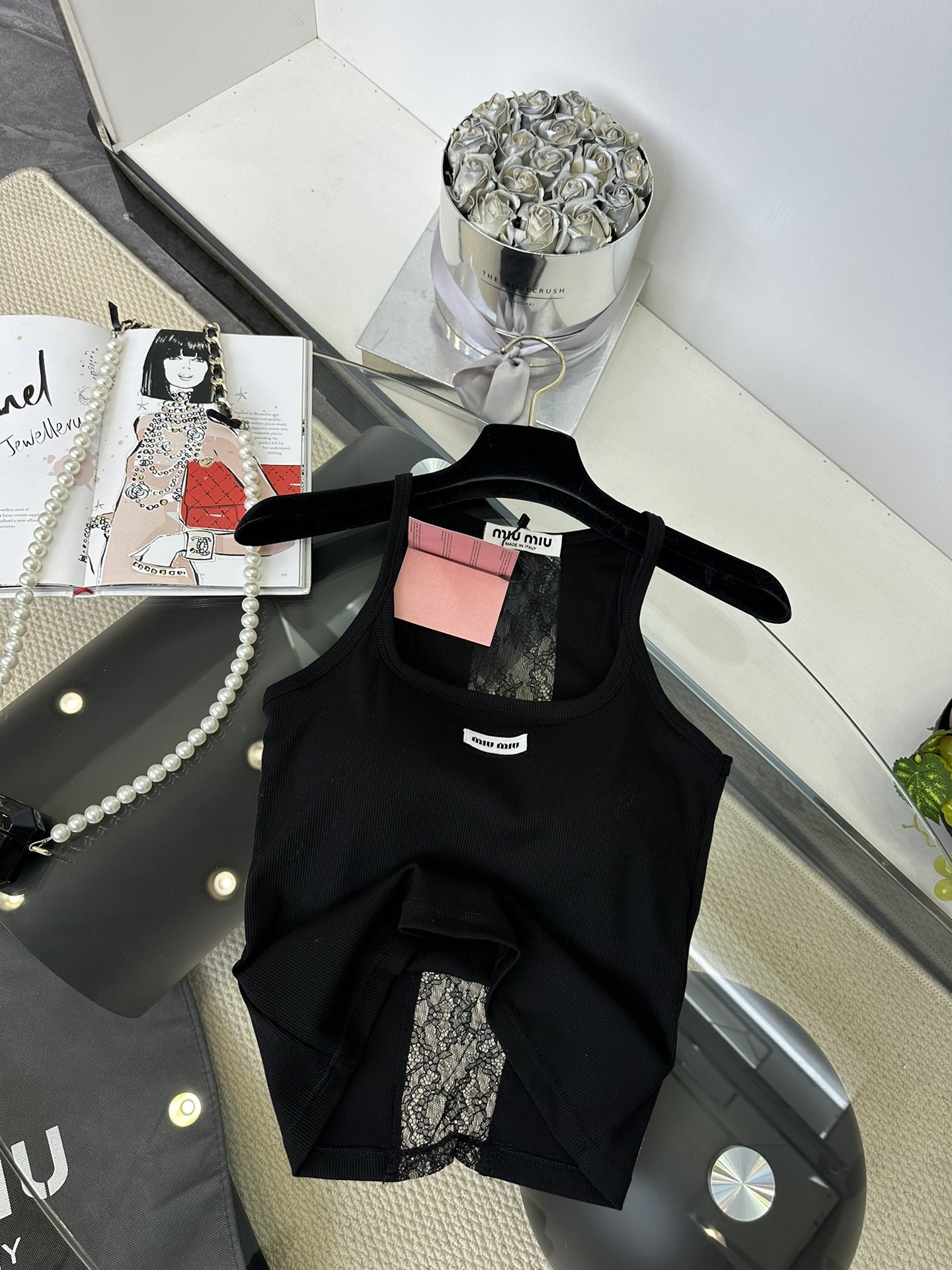 Miu Miu Lace-Trimmed Camisole Top with Built-in Bra - Versatile & Chic 4 i1746165098 6419 2