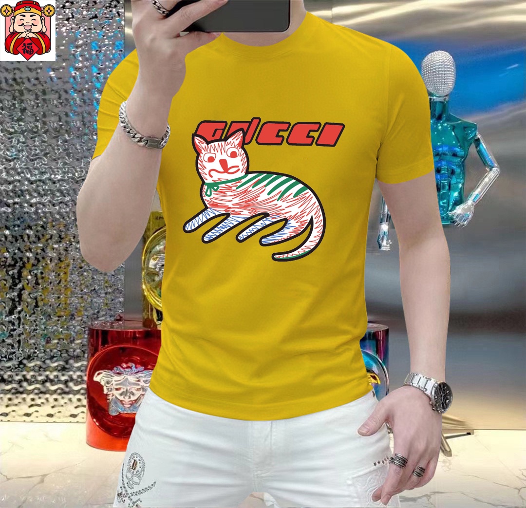 Gucci 品牌【GUCCI 古奇】(胖子福音) 男士休闲短袖T恤 2025春夏新品