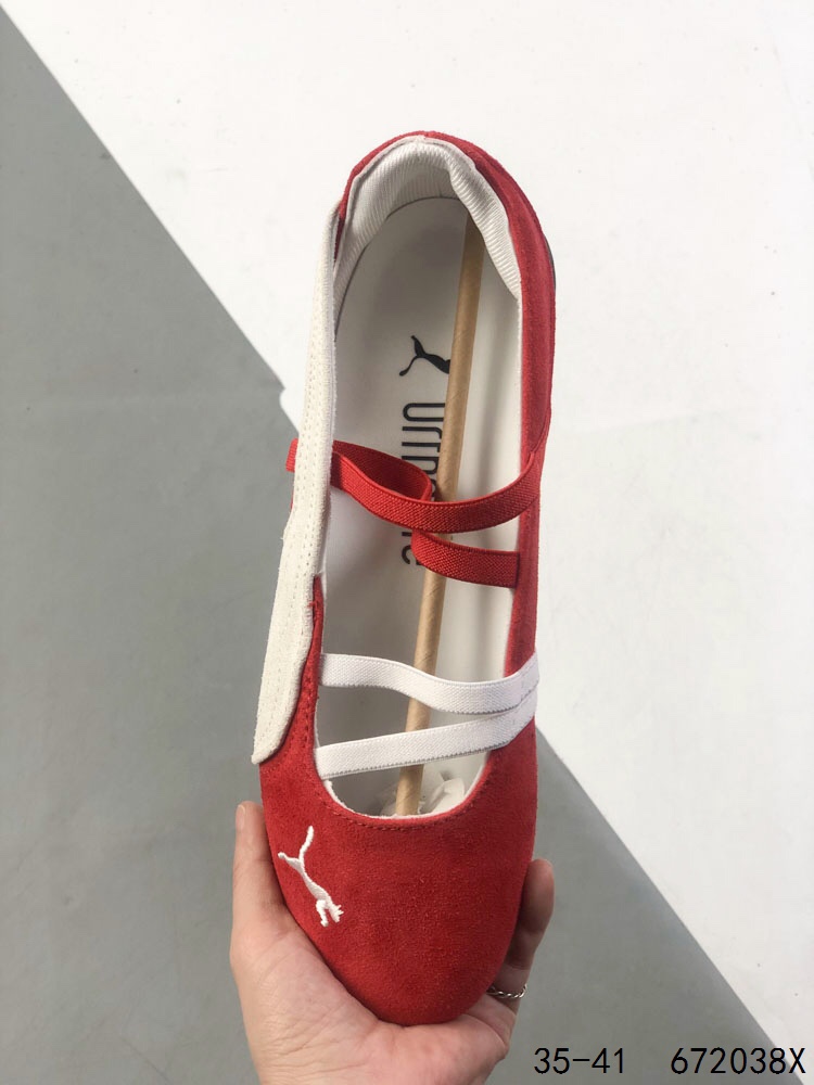 Puma Women's Ballerina Ballet Flats Mexico 66 Red White Casual Shoes 8 i1746197480 689 6