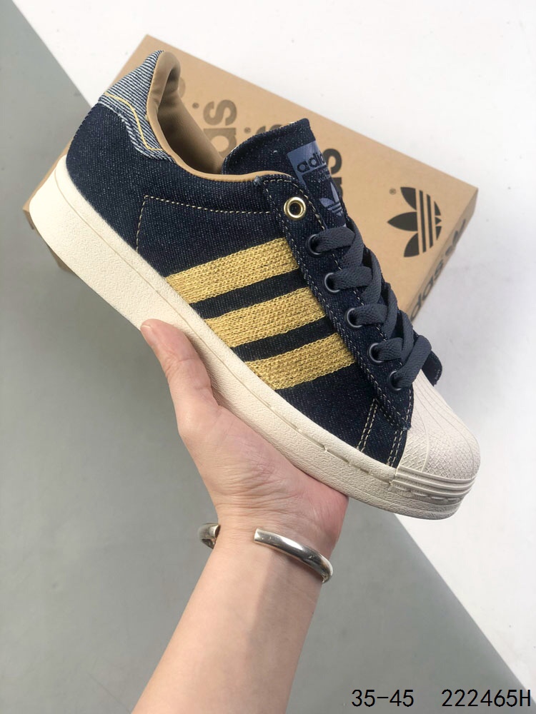 Adidas Superstar Classic Casual Sneaker,Trefoil Shell Head Series, Navy and Yellow 2 i1746199414 6445 0