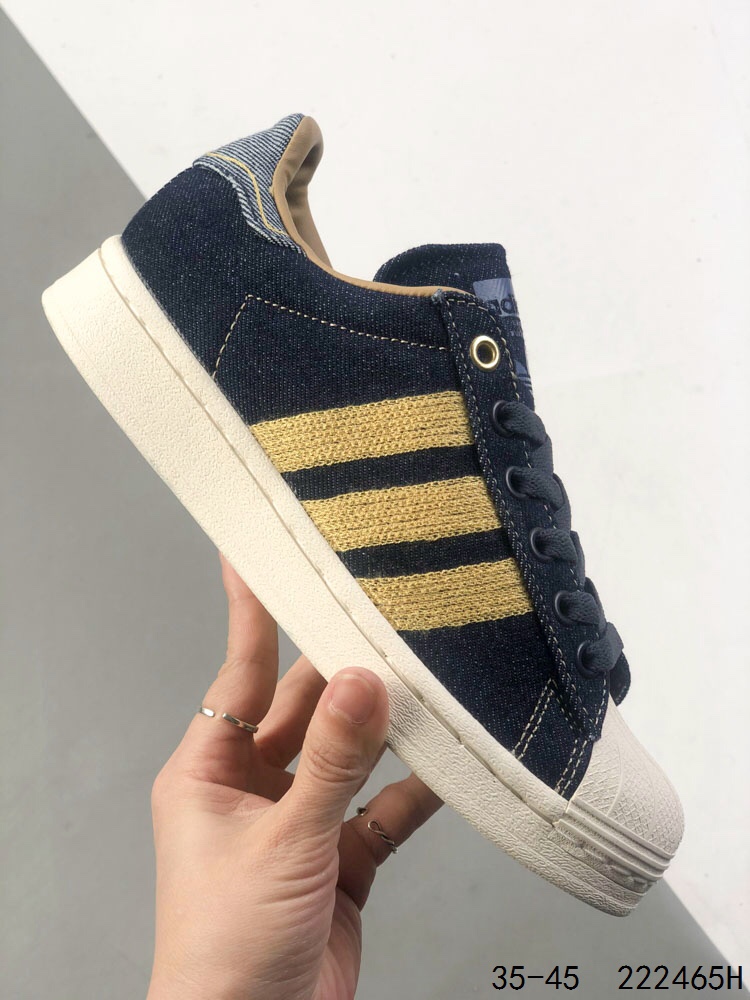 Adidas Superstar Classic Casual Sneaker,Trefoil Shell Head Series, Navy and Yellow 5 i1746199414 87 3