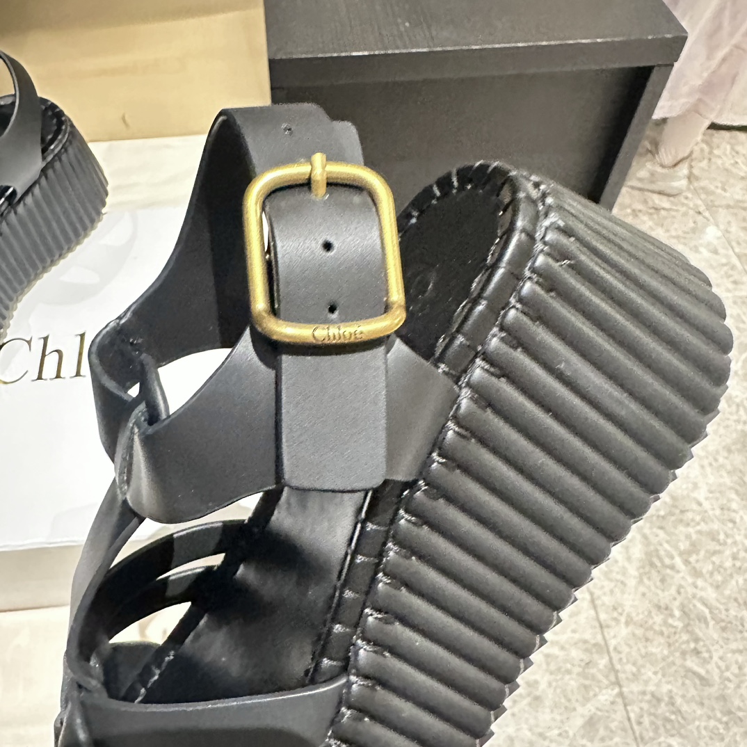 Chloé Woven Leather Platform Sandals, Black, Sizes 35-40, Comfortable and Stylish 7 i1746251991 6680 5