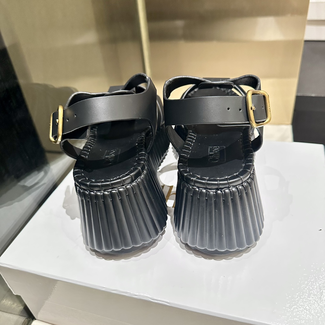 Chloé Woven Leather Platform Sandals, Black, Sizes 35-40, Comfortable and Stylish 9 i1746251991 92 7