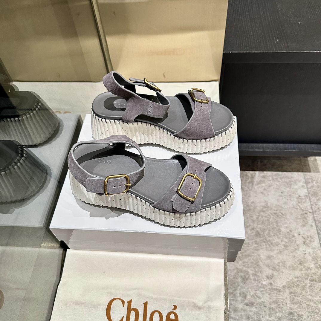 Chloé Stitching Sandals - High-Density Foam Sole, Goodyear Welt, Sizes 35-40 4 i1746252140 4295 1