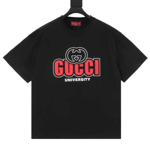 Gucci University Print Crewneck T-Shirt - High-End Cotton, Unisex Style 1 Gucci University Print Crewneck T-Shirt - High-End Cotton, Unisex Style