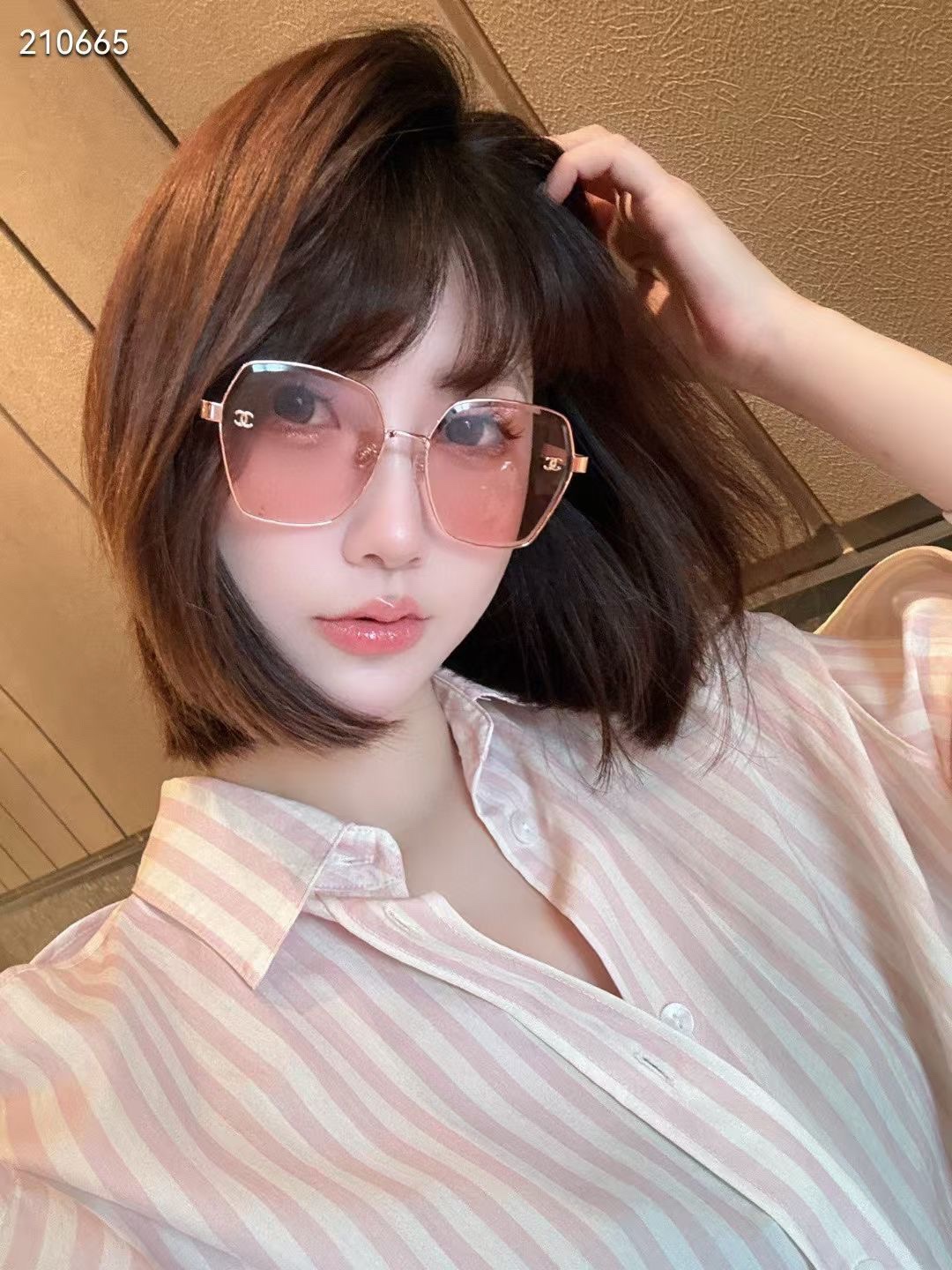P ‼️ 模特图 2025春季新款CHANE* 香奈儿 太阳眼镜 网红款 型号CH7359 小红书推荐大