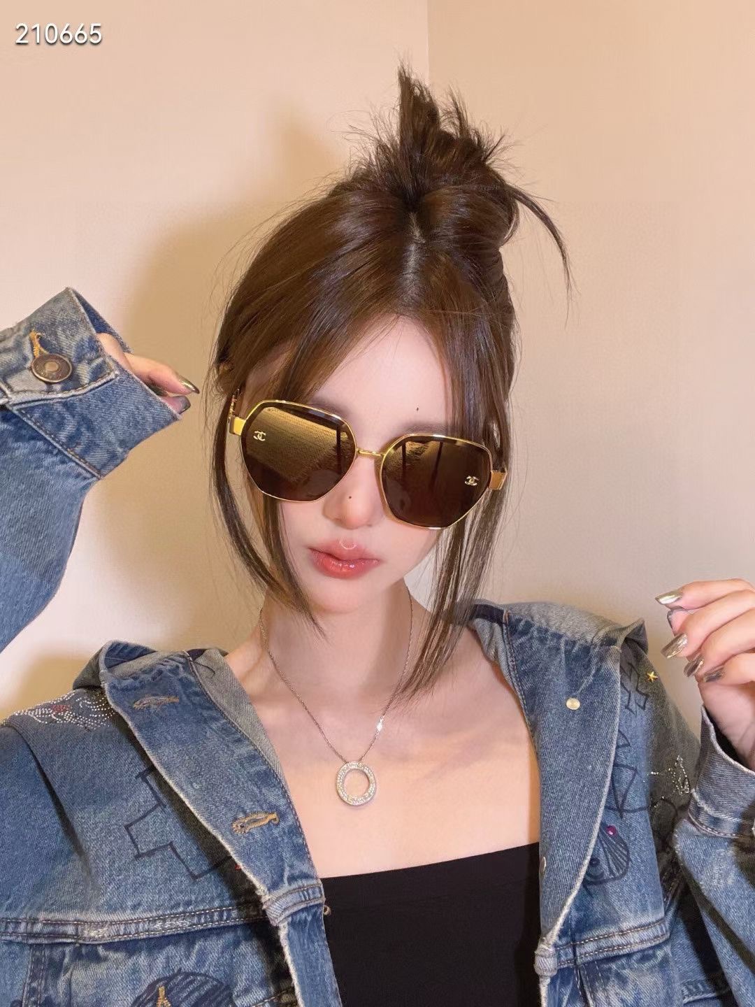 P ‼️ 模特图 2025春季新款CHANE* 香奈儿 太阳眼镜 网红款 型号CH7359 小红书推荐大