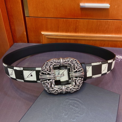 Chrome Hearts Celtic Double Dragon Belt, Silver Buckle, Rock Punk Style, 3.8cm 1 Chrome Hearts Celtic Double Dragon Belt, Silver Buckle, Rock Punk Style, 3.8cm