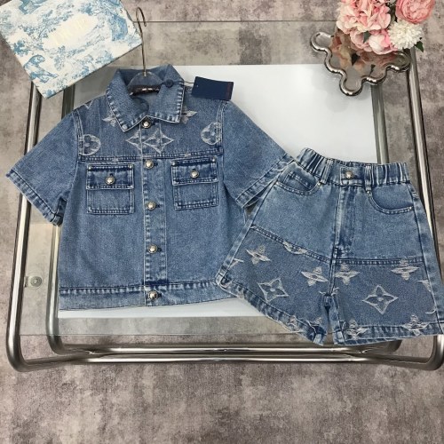 Louis Vuitton Denim Set, Short Sleeve Jacket & Shorts, Monogram, for Kids 1 Louis Vuitton Denim Set, Short Sleeve Jacket & Shorts, Monogram, for Kids