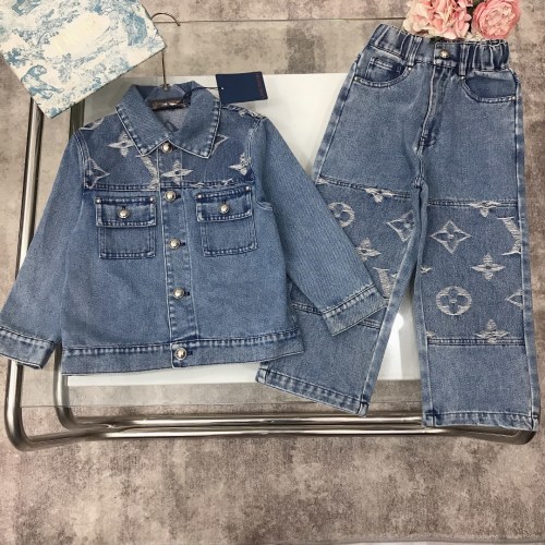 Louis Vuitton Kids Denim Set with Logo Hardware - Washed Blue, Sizes 100-150 1 Louis Vuitton Kids Denim Set with Logo Hardware - Washed Blue, Sizes 100-150
