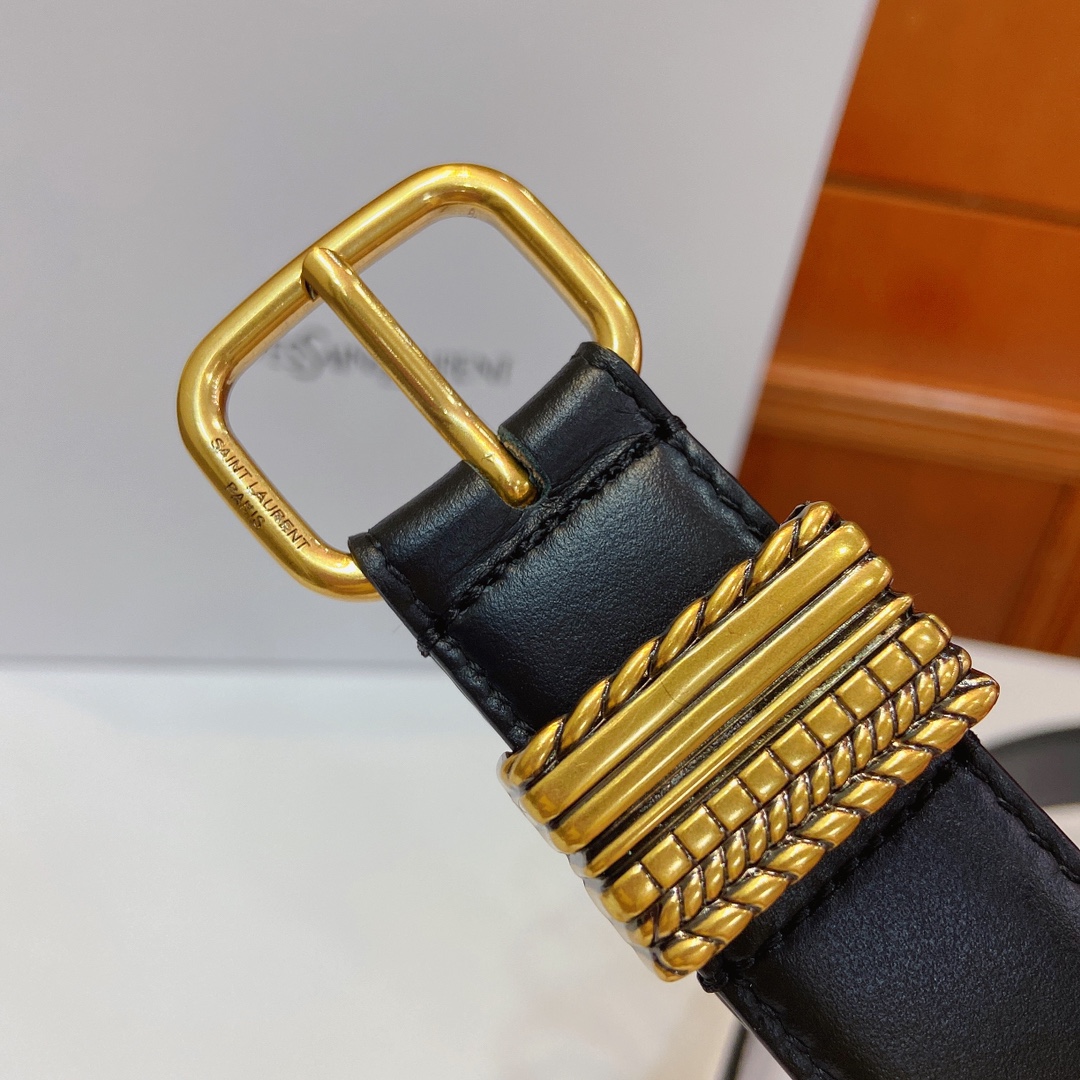Saint Laurent Paris Metal Belt: Claustro-Colored, 3cm Wide, San Roland YSL Design. - 图片 2