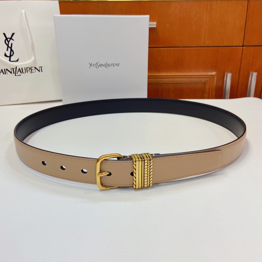 YSL Narrow Belt Purchase: San Roland, Metal Fold, Saint Laurent Paris, 3cm Width - 图片 1