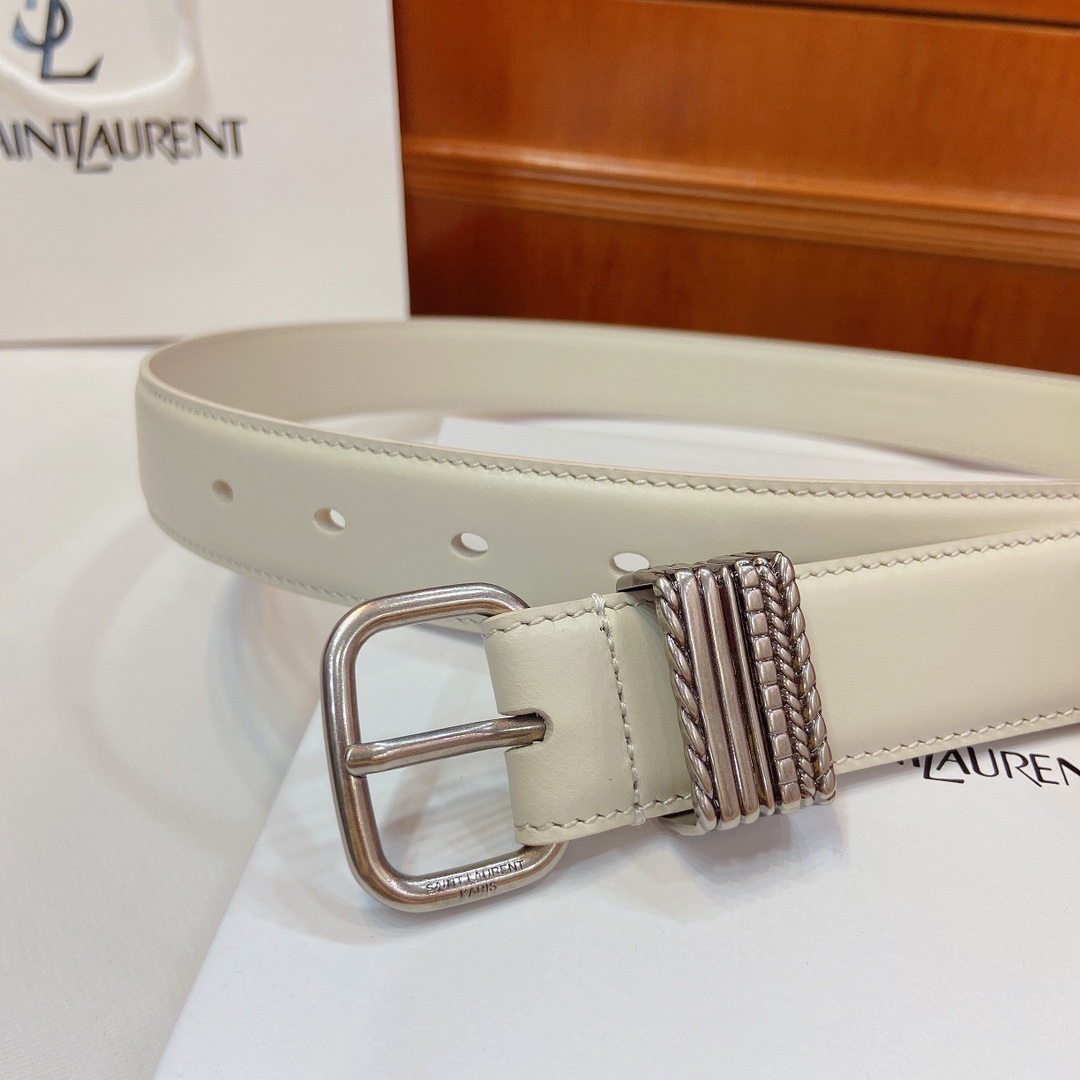 Saint Laurent Paris Metal Belt with Claustro-Coloured Finish, 3cm Width, SAINT LAURENT PARIS Sign - 图片 4