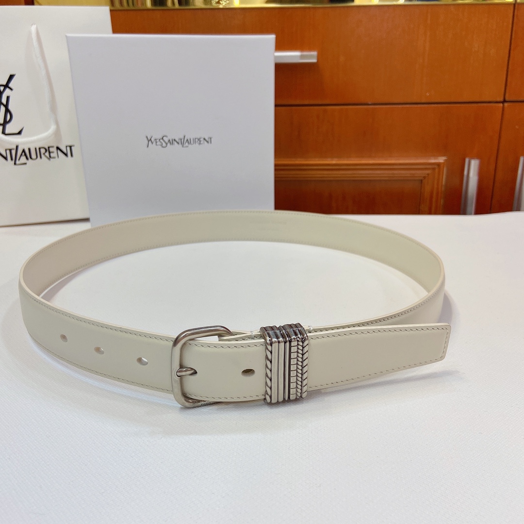 Saint Laurent Paris Metal Belt with Claustro-Coloured Finish, 3cm Width, SAINT LAURENT PARIS Sign - 图片 1