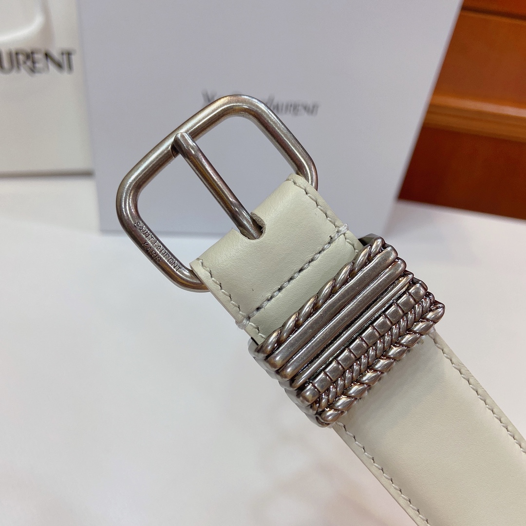 Saint Laurent Paris Metal Belt with Claustro-Coloured Finish, 3cm Width, SAINT LAURENT PARIS Sign - 图片 2