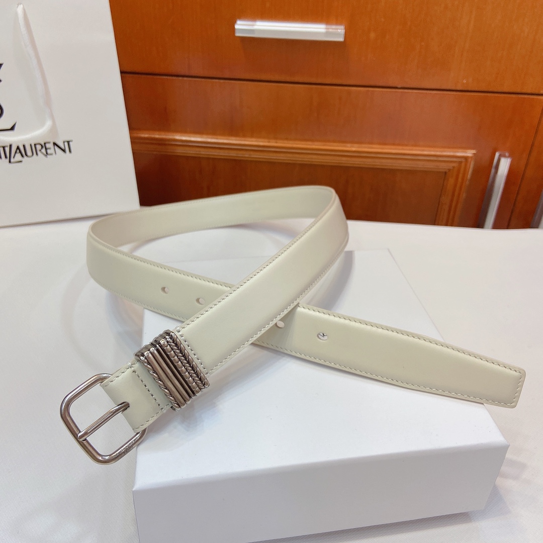 Saint Laurent Paris Metal Belt with Claustro-Coloured Finish, 3cm Width, SAINT LAURENT PARIS Sign - 图片 3