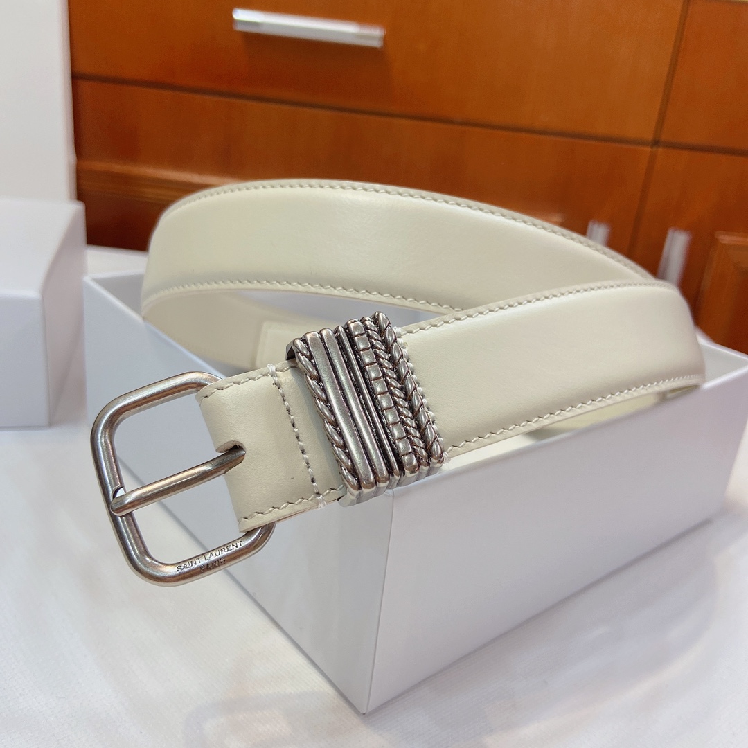 Saint Laurent Paris Metal Belt with Claustro-Coloured Finish, 3cm Width, SAINT LAURENT PARIS Sign - 图片 6