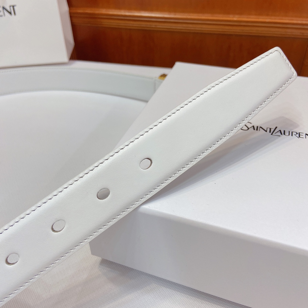 San Roland YSL Narrow Belt Purchase with Metal Fold and SAINT LAURENT PARIS Sign - 图片 5