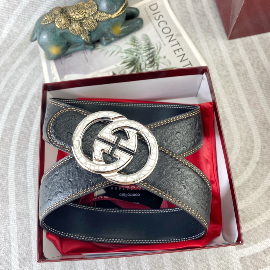 古奇💕 特种皮腰带系列 ，原厂五金精品不锈钢扣，手感柔软舒适 宽3.8CM。