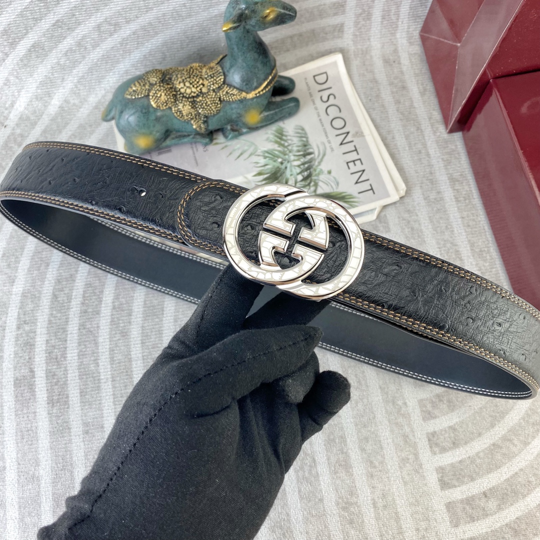 古奇💕 特种皮腰带系列 ，原厂五金精品不锈钢扣，手感柔软舒适 宽3.8CM。