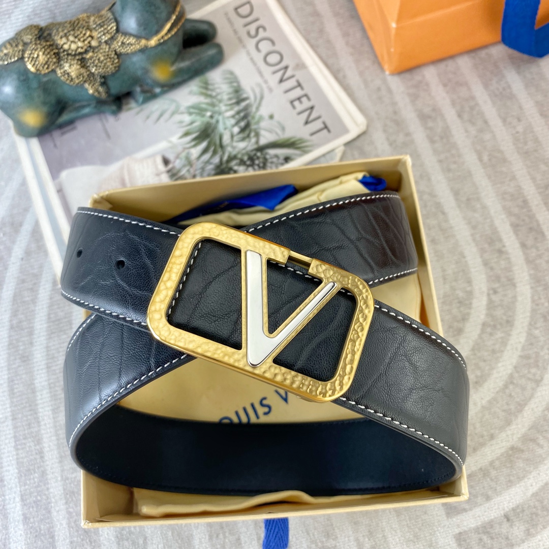LV💕 特种皮腰带系列 ，原厂五金精品不锈钢扣，手感柔软舒适 宽3.8CM。