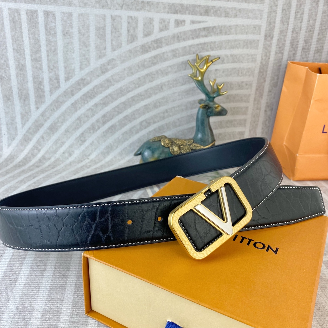 LV💕 特种皮腰带系列 ，原厂五金精品不锈钢扣，手感柔软舒适 宽3.8CM。