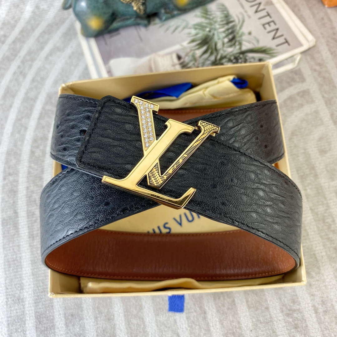LV💕 特种皮腰带系列 ，原厂五金精品不锈钢扣，手感柔软舒适 宽3.8CM。