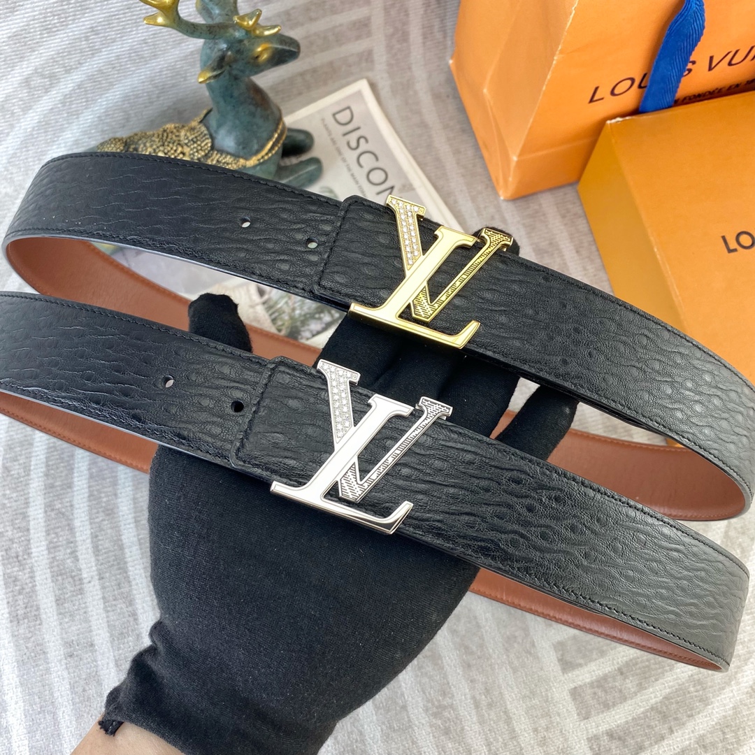 LV💕 特种皮腰带系列 ，原厂五金精品不锈钢扣，手感柔软舒适 宽3.8CM。