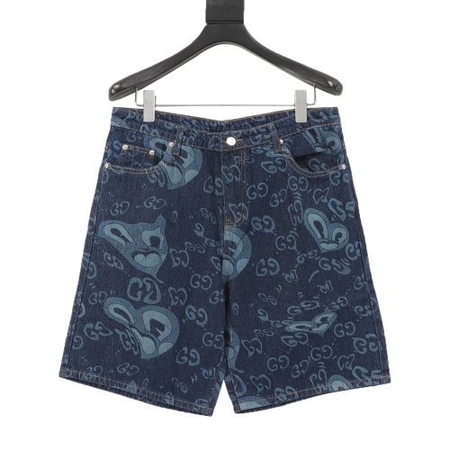 Gucci GC 25SS Liquid Heart Print Denim Shorts - Unisex Luxury 1 Gucci GC 25SS Liquid Heart Print Denim Shorts - Unisex Luxury