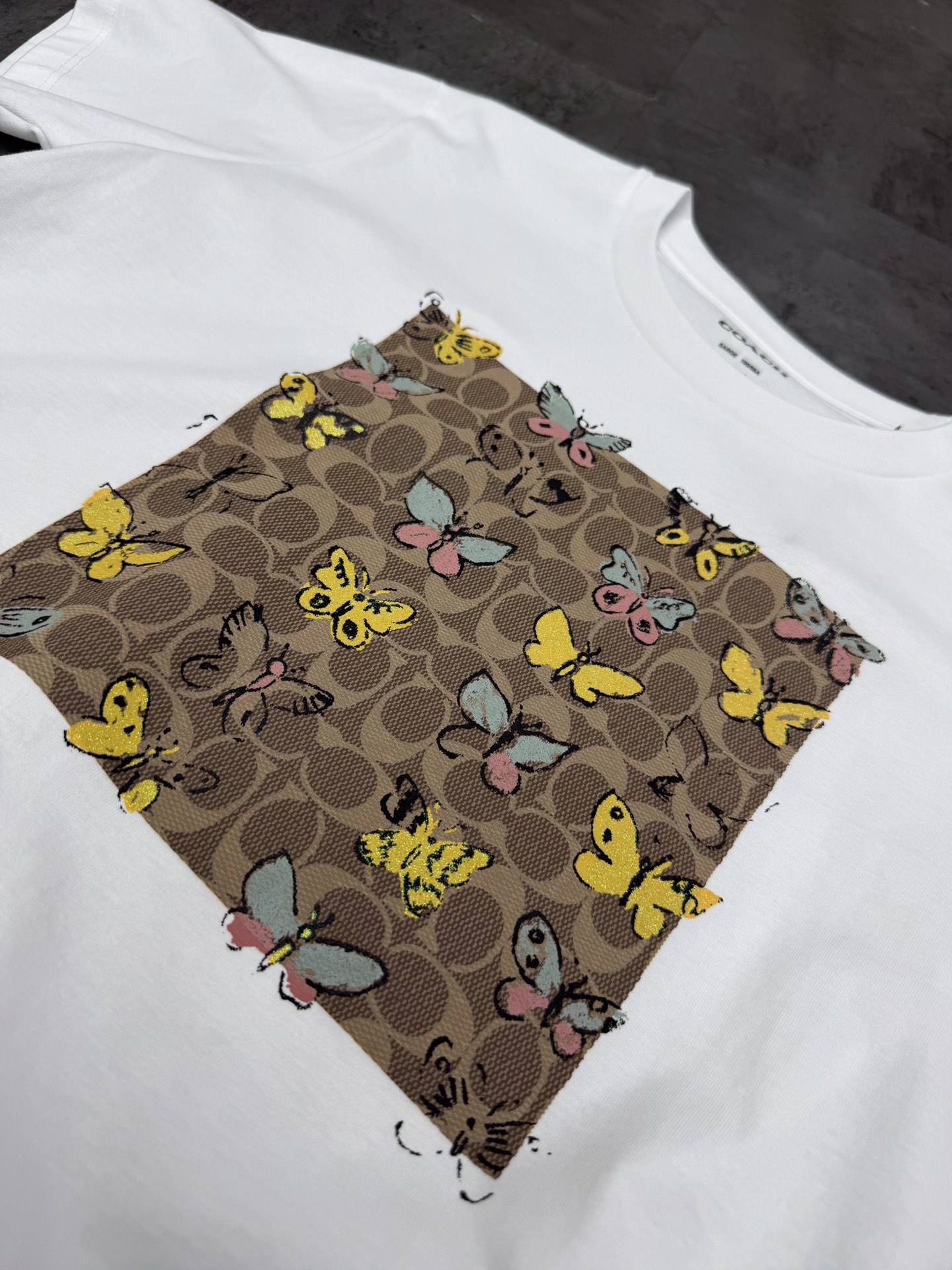 Coach Camiseta de Manga Corta con Diseño de Mariposas y Logo para Mujer 3 i1746365659 1425 1