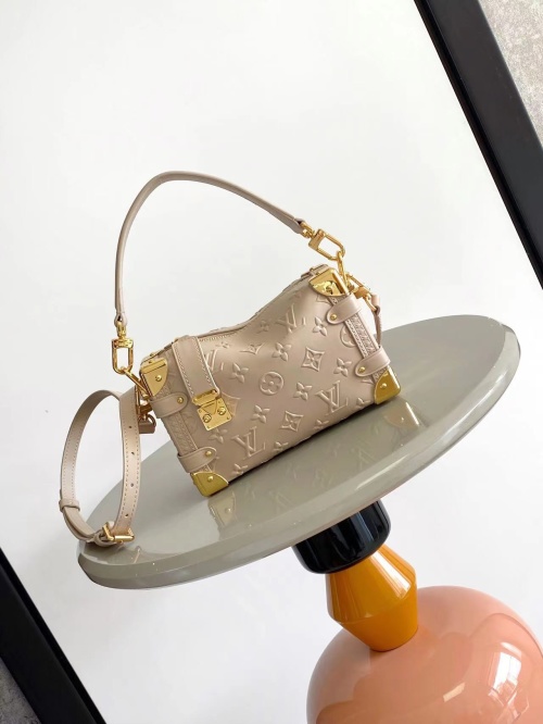 Louis Vuitton Side Trunk Small Bag Khaki Monogram Embossed Leather 1 Louis Vuitton Side Trunk Small Bag Khaki Monogram Embossed Leather