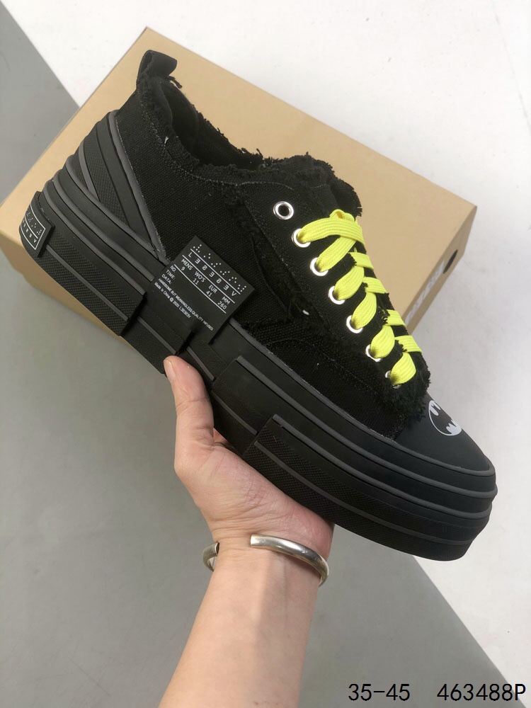xVESSEL Peace by Piece High-Top Canvas Sneakers - Black, Thick Sole 2 i1746375987 2201 0