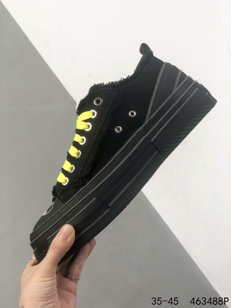 xVESSEL Peace by Piece High-Top Canvas Sneakers - Black, Thick Sole 4 i1746375987 5433 2
