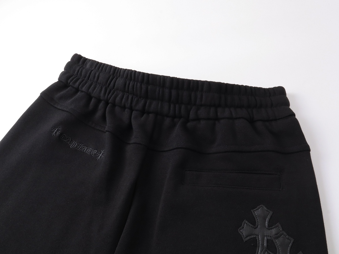 克罗心/Chrome Hearts 夏季新款 皮标刺绣休闲短裤