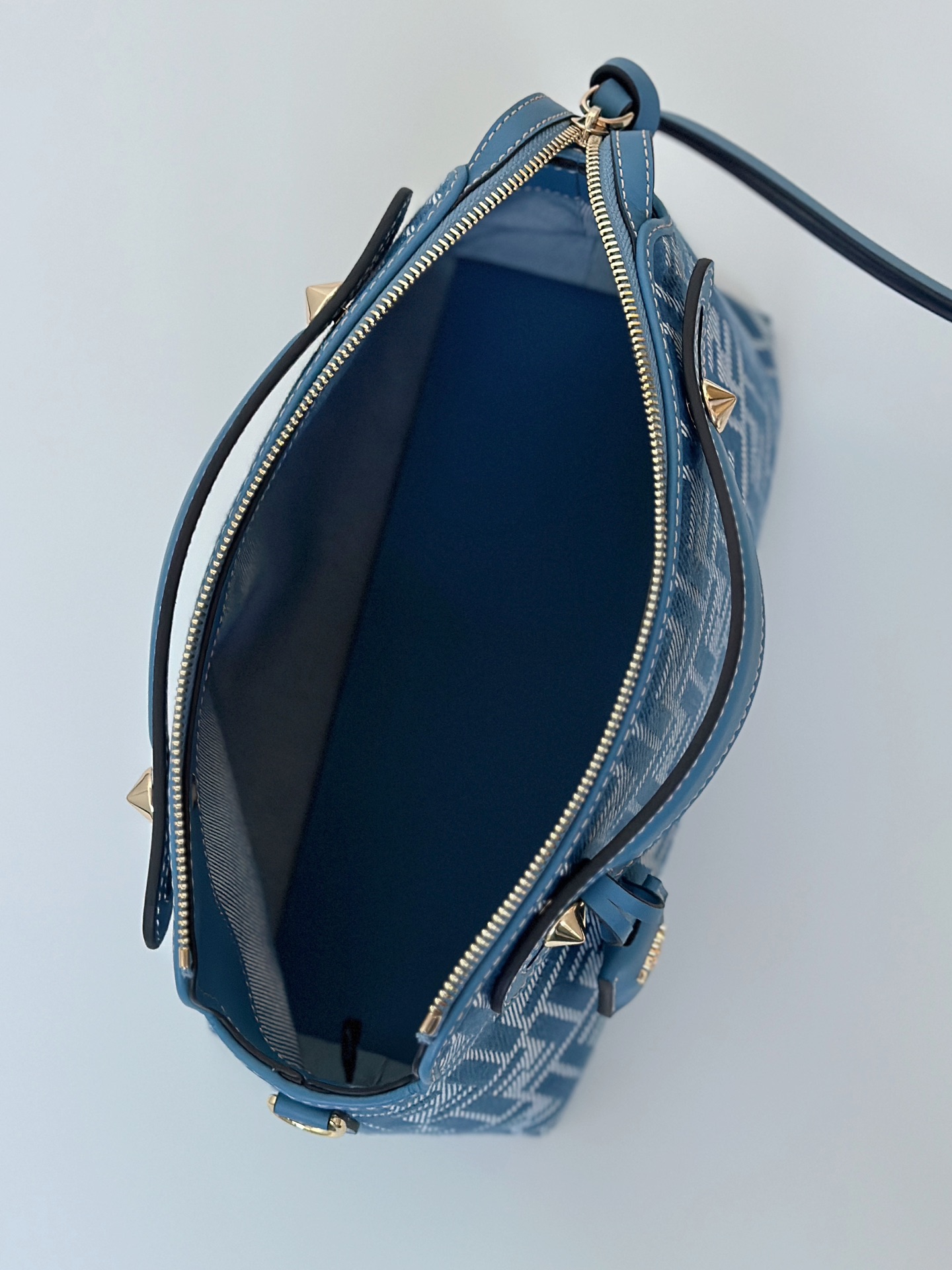 Fendi Boston Bag - Blue Denim Jacquard with FF Logo, Adjustable Strap 10 i1746434830 8 8