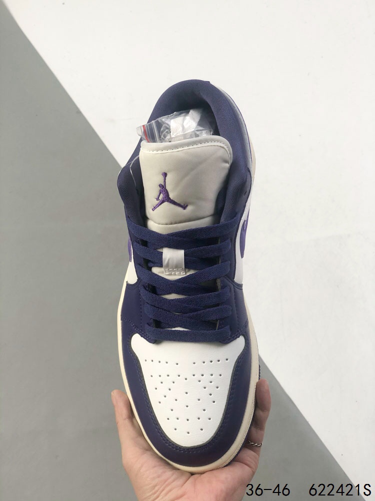 Air Jordan 1 Low Basketball Shoes, Comfortable and Stylish, Purple and White 8 i1746458727 2286 6