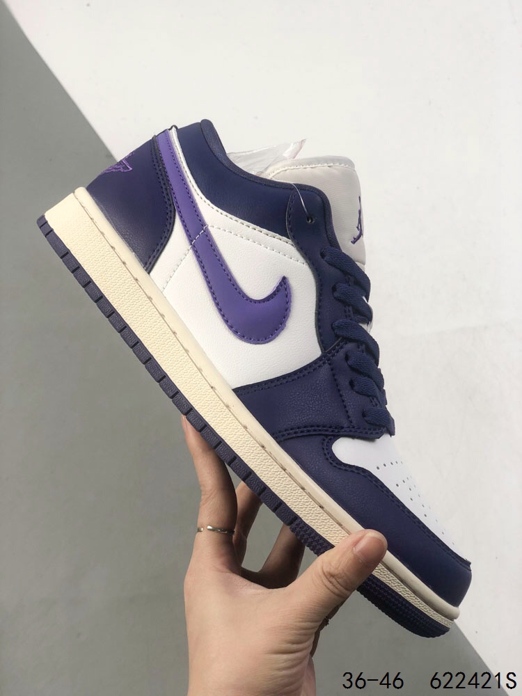 Air Jordan 1 Low Basketball Shoes, Comfortable and Stylish, Purple and White 5 i1746458727 2938 3