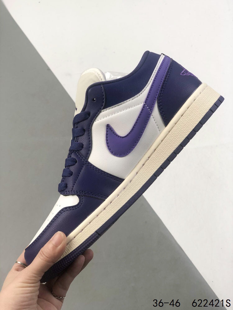 Air Jordan 1 Low Basketball Shoes, Comfortable and Stylish, Purple and White 4 i1746458727 2945 2