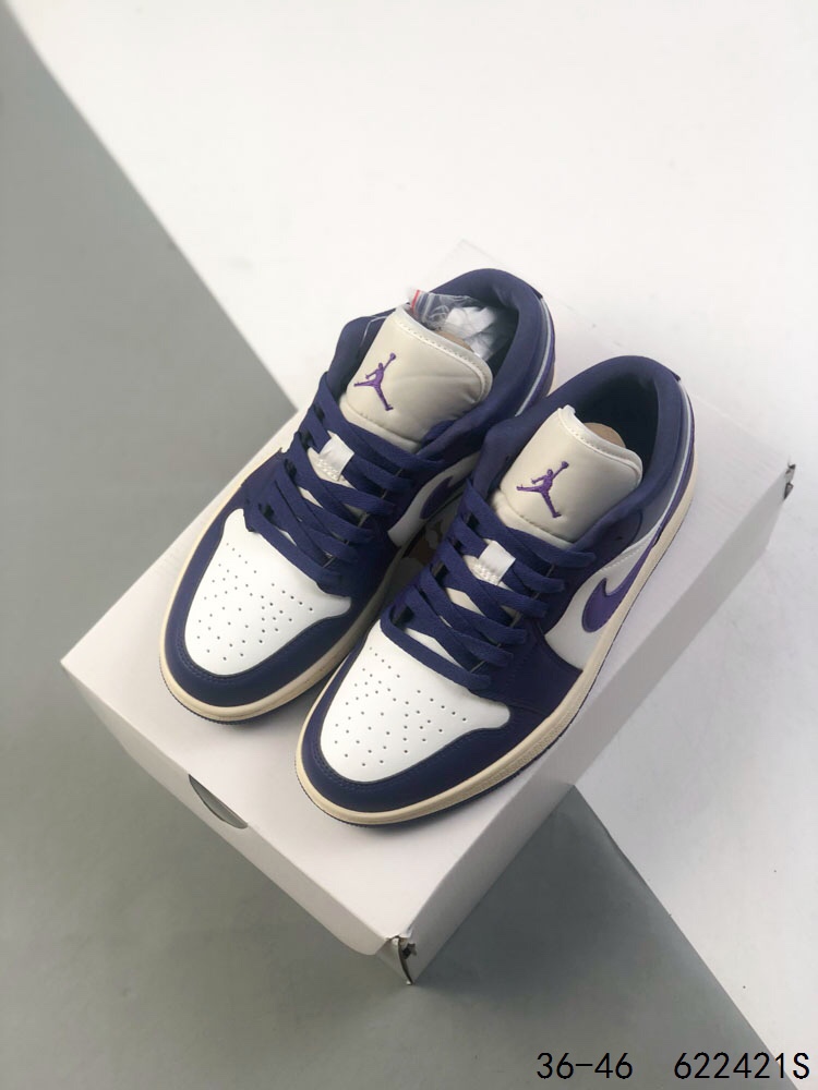 Air Jordan 1 Low Basketball Shoes, Comfortable and Stylish, Purple and White 3 i1746458727 8764 1