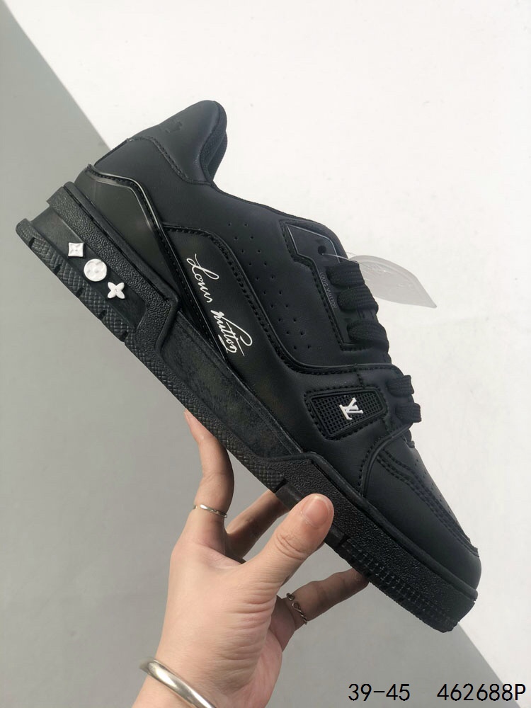 Louis Vuitton Trail Sneaker Low Black Leather Casual Basketball Shoes 27 i1746462956 2294 3