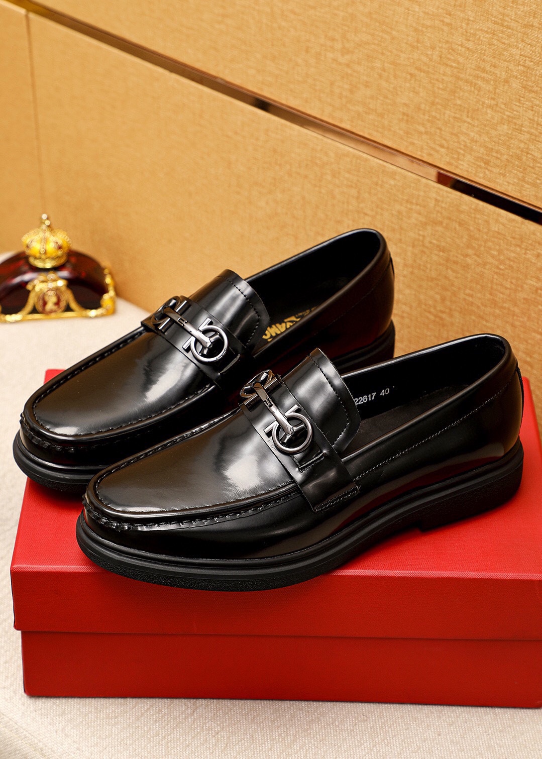 Ferragamo Men's Leather Loafers with Metal Buckle, Sizes 38-44 3 i1746492885 2991 1