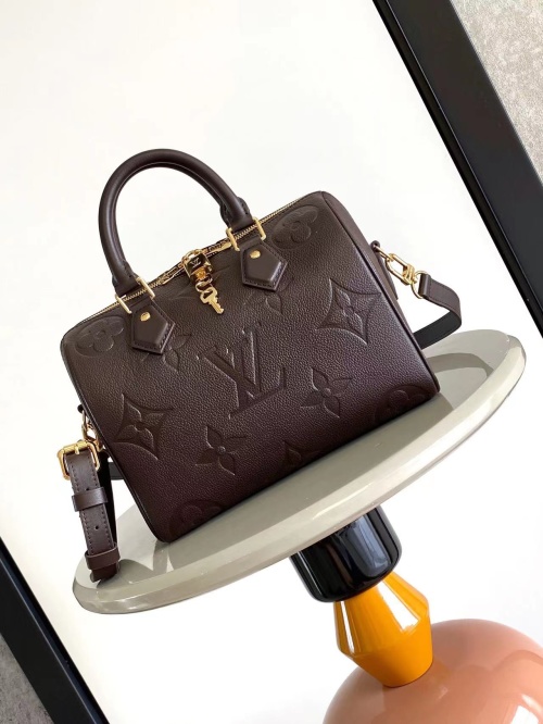 Louis Vuitton Speedy Bandoulière 25 Monogram Empreinte Leather Chocolate 1 Louis Vuitton Speedy Bandoulière 25 Monogram Empreinte Leather Chocolate