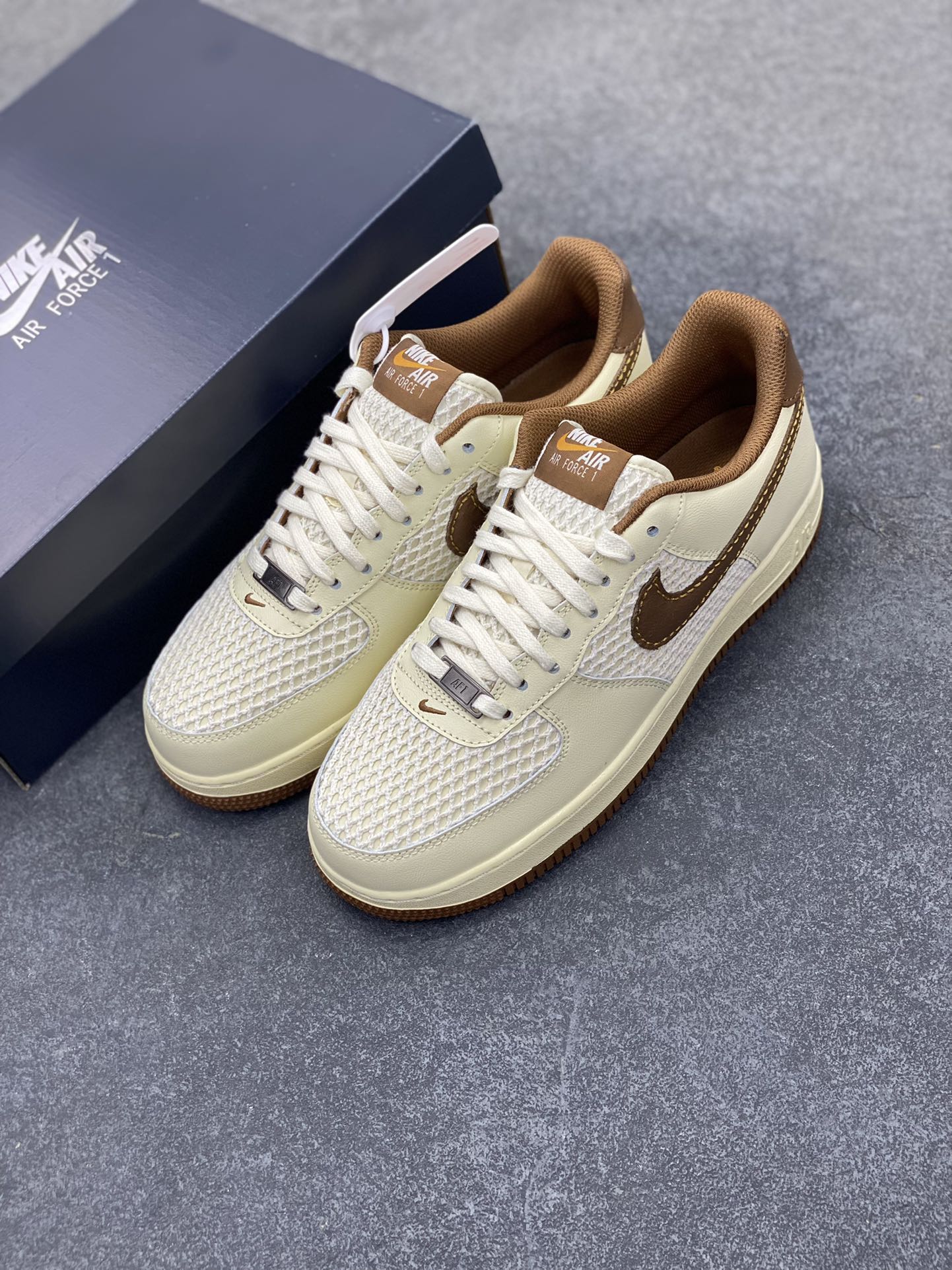 Nike Air Force 1 '07 Low Beige and Brown Woven Sneakers - IB7719-113 9 i1746533499 4256 7