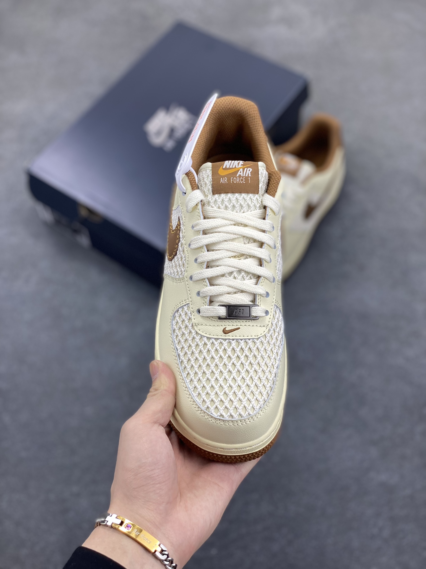 Nike Air Force 1 '07 Low Beige and Brown Woven Sneakers - IB7719-113 3 i1746533499 8072 1