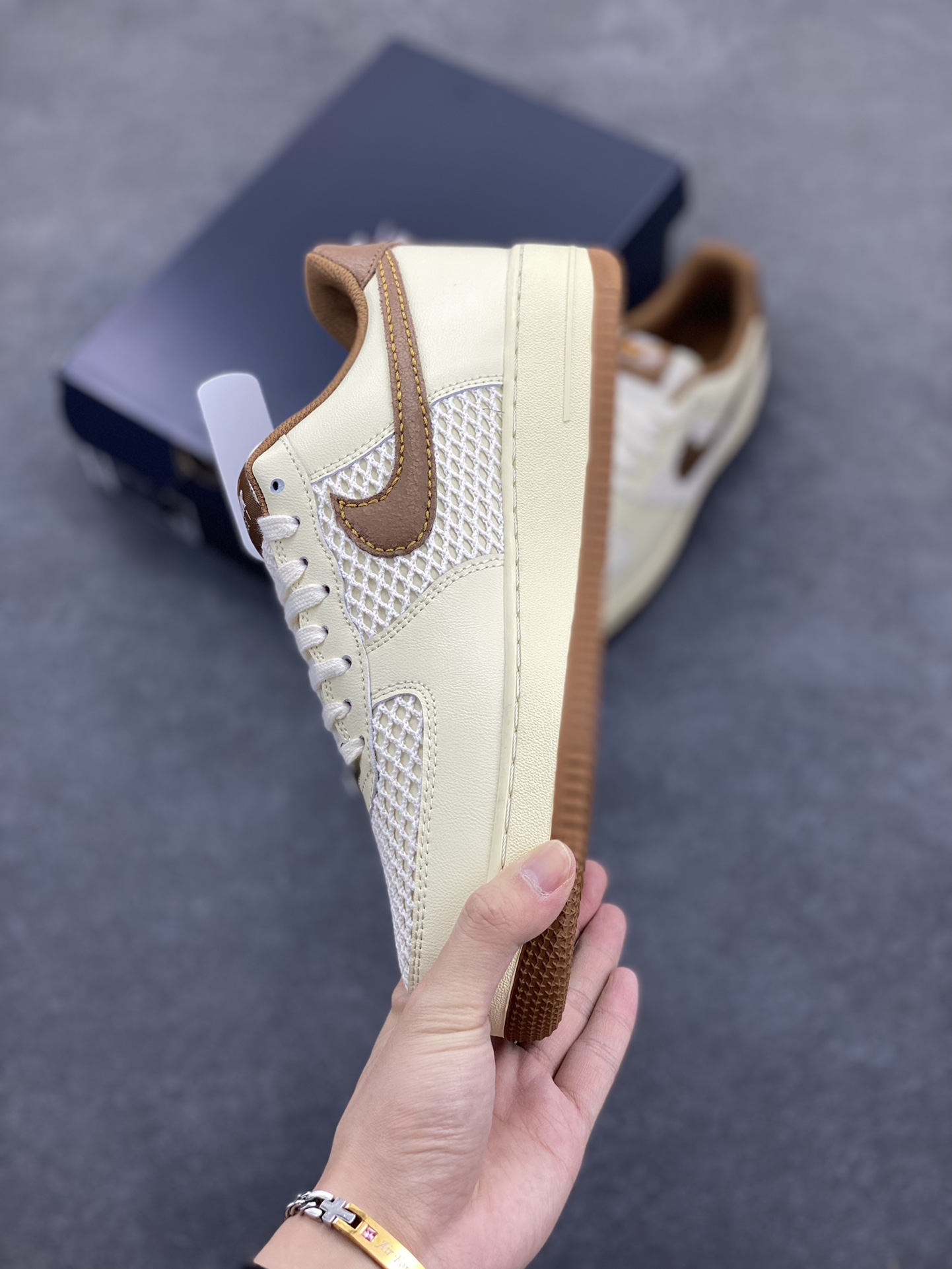 Nike Air Force 1 '07 Low Beige and Brown Woven Sneakers - IB7719-113 4 i1746533499 8497 2